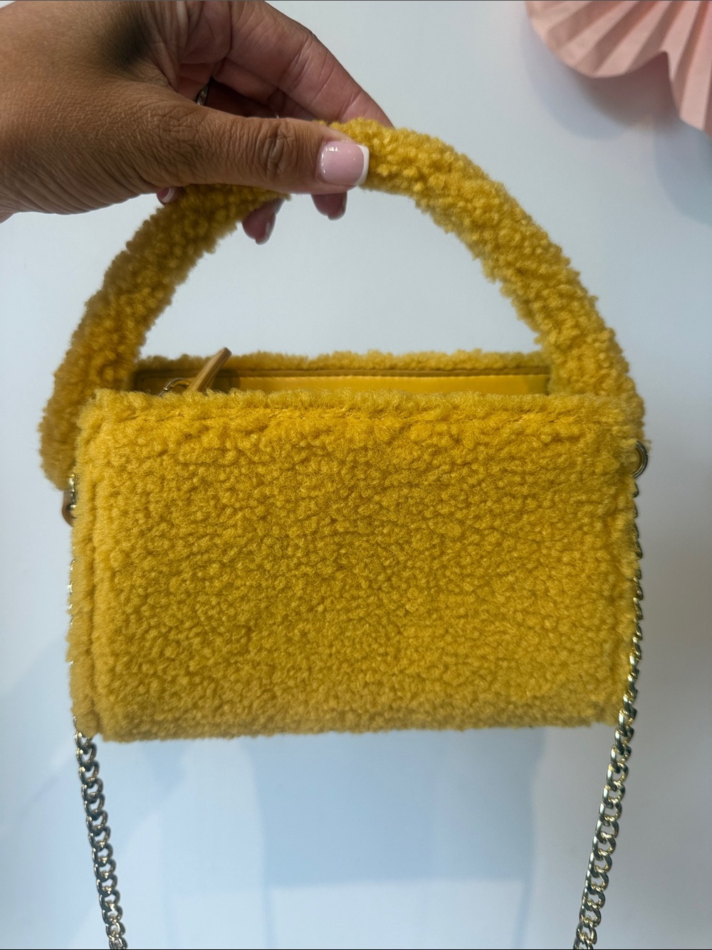 Stoney clover lane mini top handle bag in mustard Teddy